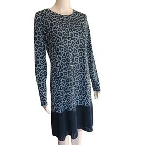 NWOT - Michael Kors Lopard chiffon button shift midi dress.